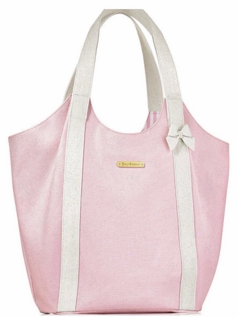 Juicy Couture Pink Tote with Cream Straps and Bow